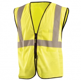 OccuNomix ECO-GCZ Type R Class 2 Value Mesh Safety Vest with Zipper - Yellow/Lime