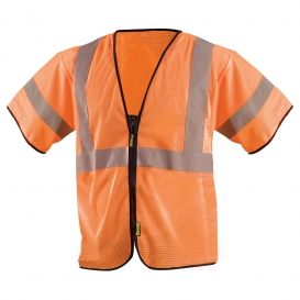 OccuNomix ECO-GCZ3 Type R Class 3 Value Mesh Safety Vest with Zipper - Orange