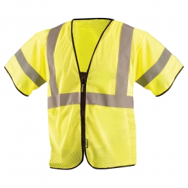 OccuNomix ECO-GCZ3 Type R Class 3 Value Mesh Safety Vest with Zipper - Yellow/Lime