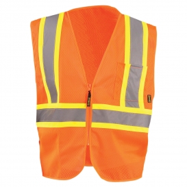 OccuNomix ECO-IM2TZ Type R Class 2 Value Mesh Two-Tone Safety Vest - Orange