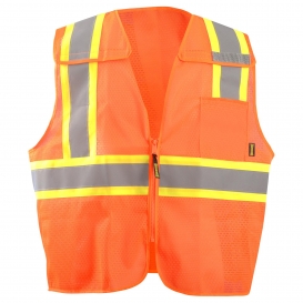 OccuNomix ECO-IMB2T 5 Point Breakaway Two-Tone Mesh Safety Vest - Orange