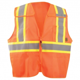 OccuNomix ECO-IMB2TX 5 Point Breakaway X-Back Mesh Safety Vest - Orange