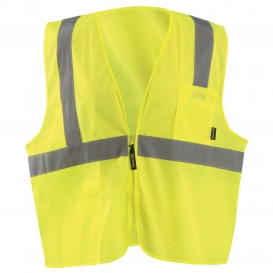OccuNomix ECO-IMZ Type R Class 2 Value Mesh Safety Vest with Zipper - Yellow/Lime