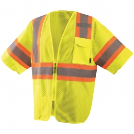 OccuNomix ECO-IMZ32T Type R Class 3 Economy Mesh Safety Vest - Yellow/Lime