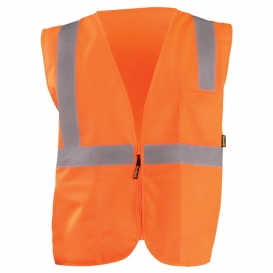 OccuNomix ECO-ISZ Type R Class 2 Value Solid Safety Vest with Zipper - Orange