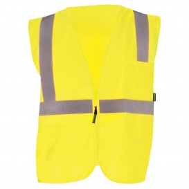 OccuNomix ECO-ISZ Type R Class 2 Value Solid Safety Vest with Zipper - Yellow/Lime
