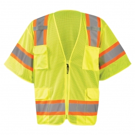 OccuNomix ECO-SIMZ32T Type R Class 3 Mesh Two-Tone Surveyor Safety Vest - Yellow/Lime