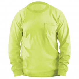 OccuNomix LUX-300LP Non ANSI Long Sleeve Cotton Safety Shirt - Yellow/Lime