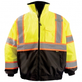 OccuNomix LUX-350-B2X Two-Tone X-Back Bomber Jacket - Yellow/Lime