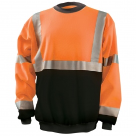 OccuNomix LUX-CSWTBK Type R Class 3 Black Bottom Safety Sweatshirt - Orange