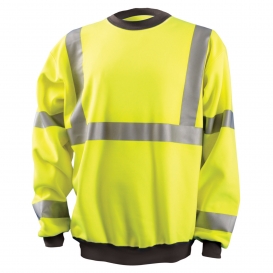 OccuNomix LUX-CSWTX Type R Class 3 X-Back Safety Sweatshirt - Yellow/Lime