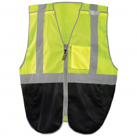 OccuNomix LUX-GCBBK Type R Class 2 Black Bottom Mesh Safety Vest - Yellow/Lime