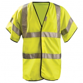 OccuNomix LUX-HSFULLG Type R Class 3 Solid Dual Stripe Safety Vest - Yellow/Lime