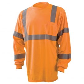 Occunomix LUX-LSETP3B Type R Class 3 Long Sleeve Safety T-Shirt - Orange