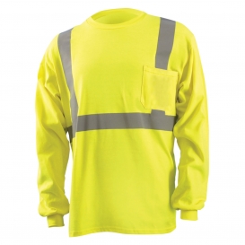 OccuNomix LUX-LST2/FR Type R Class 2 Long Sleeve FR Safety T-Shirt - Yellow/Lime