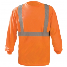 OccuNomix LUX-LST2BX Type R Class 2 Long Sleeve X-Back Wicking Birdseye Safety T-Shirt - Orange