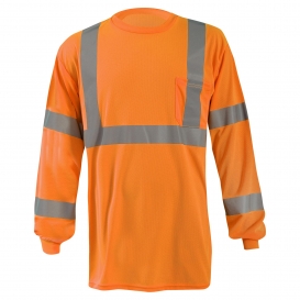 OccuNomix LUX-LSTP3BX Type R Class 3 X-Back Long Sleeve Safety T-Shirt - Orange