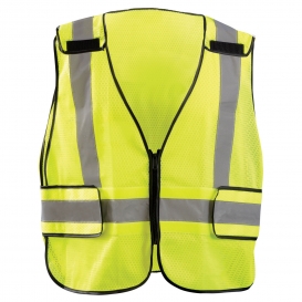 OccuNomix LUX-PS-DOR Type P Class 2 DOR Mesh Public Plain Safety Vest - Yellow/Black