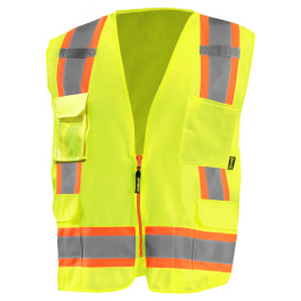 OccuNomix ECO-RYSM2T Value Mesh Two-Tone Surveyor Safety Vest - Yellow/Lime