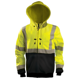 OccuNomix LUX-RYSWHZ Type R Class 3 Recycled Safety Sweatshirt - Yellow/Lime