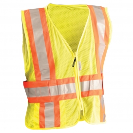 OccuNomix LUX-SC2TZ Premium Mesh Two-Tone Expandable Safety Vest - Yellow/Lime