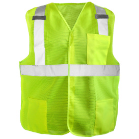 OccuNomix LUX-SSBRPC Type R Class 2 Premium 5 Point Breakaway Safety Vest - Yellow/Lime