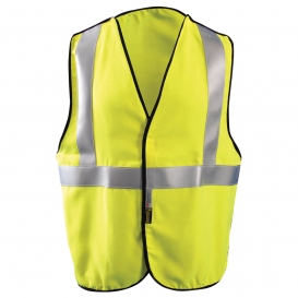 OccuNomix LUX-SSBRPFR Premium Solid 5 Point Breakaway FR Safety Vest - Yellow/Lime
