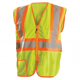 OccuNomix LUX-SSCLC2Z Classic Mesh Two-Tone Safety Vest - Yellow/Lime