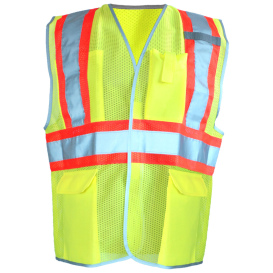 OccuNomix LUX-SSCOOL2 Type R Class 2 Premium Two-Tone Mesh Safety Vest