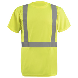 OccuNomix LUX-SSETN2B Type R Class 2 Birdseye Safety T-Shirt - Yellow/Lime