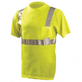 OccuNomix LUX-SSETP2 Type R Class 2 Wicking Safety T-Shirt - Yellow/Lime