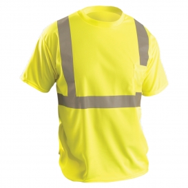 OccuNomix LUX-SSETP2B Type R Class 2 Wicking Birdseye Mesh Safety T-Shirt - Yellow/Lime
