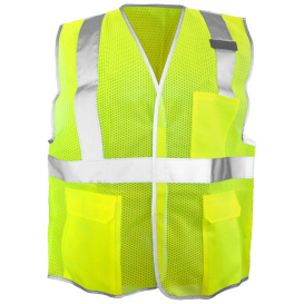 OccuNomix LUX-SSGC Classic Mesh Safety Vest - Yellow/Lime