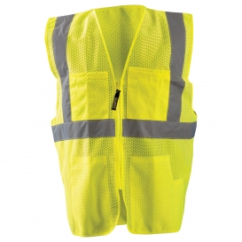 OccuNomix LUX-SSGCS Type R Class 2 Classic Mesh Surveyor Safety Vest - Yellow/Lime