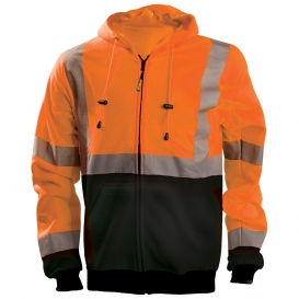 OccuNomix LUX-SWTHZBK Type R Class 3 Black Bottom Safety Sweatshirt - Orange