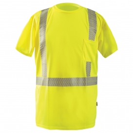 OccuNomix LUX-TSSP2B Type R Class 2 Segmented Tape Safety T-Shirt - Yellow/Lime