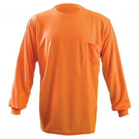 OccuNomix LUX-XLSPB Wicking Birdseye Safety Long Sleeve T-Shirt - Orange