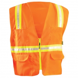 OccuNomix LUX-XTRANS Non ANSI Solid Two-Tone Surveyor Safety Vest - Orange