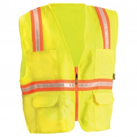 OccuNomix LUX-XTRANS Non ANSI Solid Two-Tone Surveyor Safety Vest - Yellow/Lime