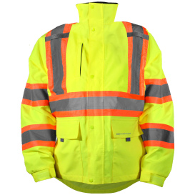 OccuNomix SP-RS2JX Two-Tone X-Back Breathable Rain Jacket - Yellow/Lime