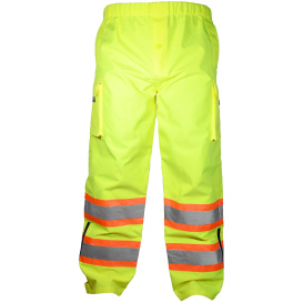 OccuNomix SP-RS2P Class E Two-Tone Breathable Rain Pant - Yellow/Lime