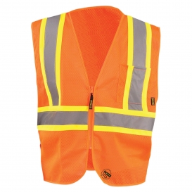 OccuNomix TSE-IM2TZ Type R Class 2 Value Two-Tone Mesh Safety Vest - Orange
