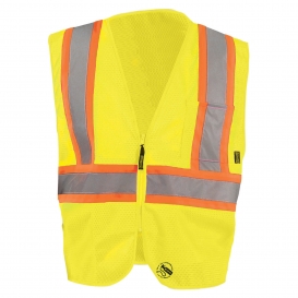 OccuNomix TSE-IM2TZ Type R Class 2 Value Two-Tone Mesh Safety Vest - Yellow/Lime