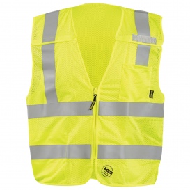 OccuNomix TSE-IMBZ Self Extinguishing Break-Away Safety Vest - Yellow/Lime