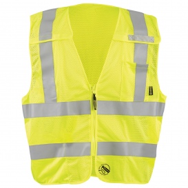 OccuNomix TSE-IMBZX Self Extinguishing Break-Away X-Back Safety Vest - Yellow/Lime