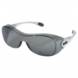 MCR Safety OG112AF Law OTG Safety Glasses - Silver Frame - Gray Anti-Fog Lens