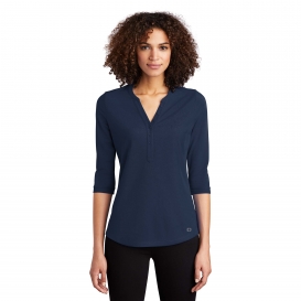 OGIO LOG104 Ladies Jewel Henley - Navy