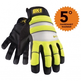 OK-1 IG300 Waterproof Winter Gloves - Yellow/Lime