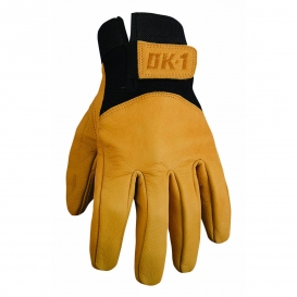 OK-1 990X Premium Full Grain Leather Pre-Curved Anti-Vibration Work Gloves - Visco-Polymer Padding