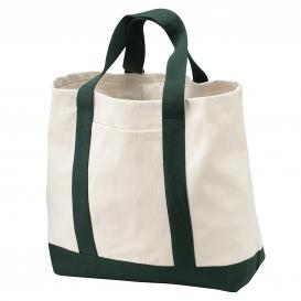 Port Authority B400 2-Tone Shopping Tote - Natural/Spruce
